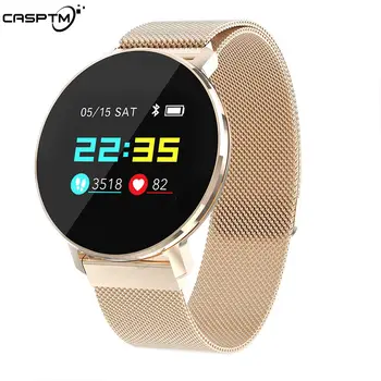 

CASPTM T5 Smart Watch Metal Strap Round Sport Bracelet Heart Rate Tracker Smart Wristband Fitness Bracelet For IOS Android Phone