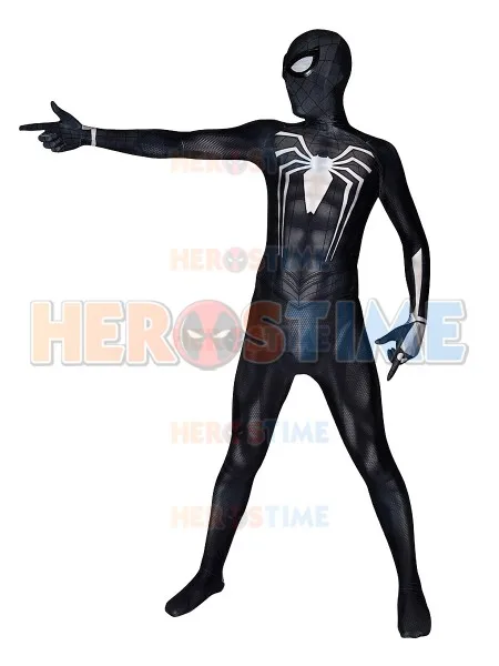

Black Venom Symbiote Spiderman Costume 3D Print PS4 Game Insomniac Halloween Cosplay Bodysuit For Adult/Kids/Custom Made