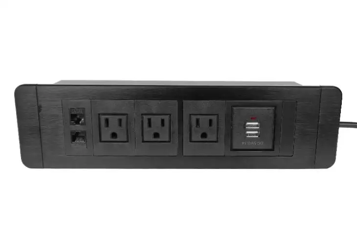 

2019 Aluminum US power charge USB wall socket with cable cord and bottom box silver black color available