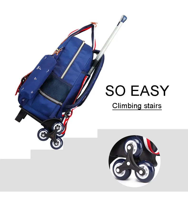 Kids Backpack with Wheels Wheeled Backpacks School Bag Children School Bags Trolley