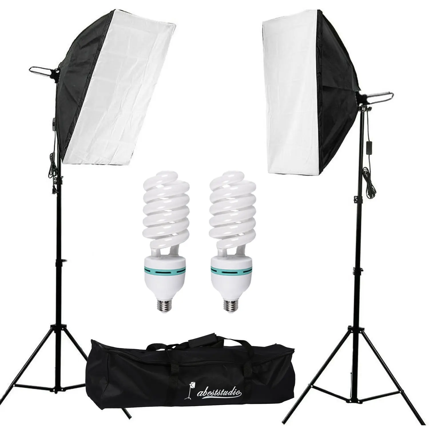 BESIUNI photo Continuous Lighting Kit 50x70cm Softbox Photo Studio Set 2 x 135W Light Bulbs