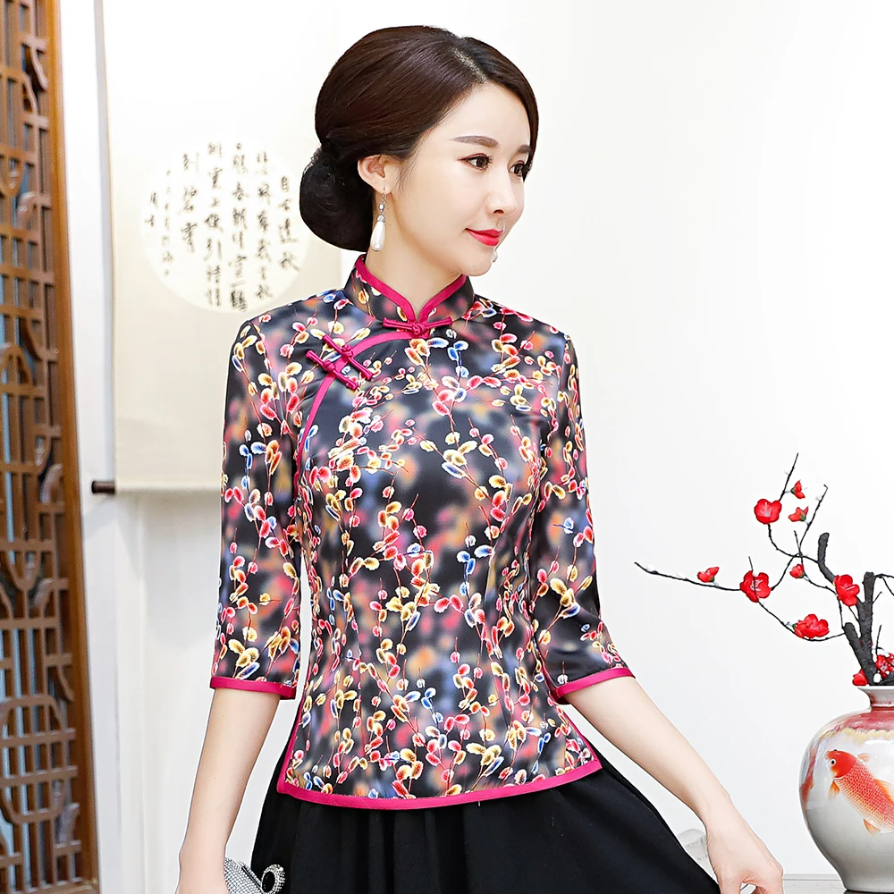Buy Autumn New Women Print Flower Clothing Vintage