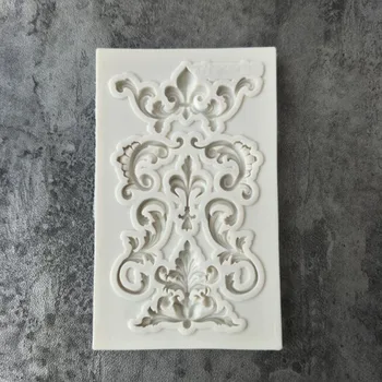 

2pcs Lace Fondant Mold Baroque Style Mould Curlicues Scroll Silicone Mold for Cupcake Topper Polymer Clay