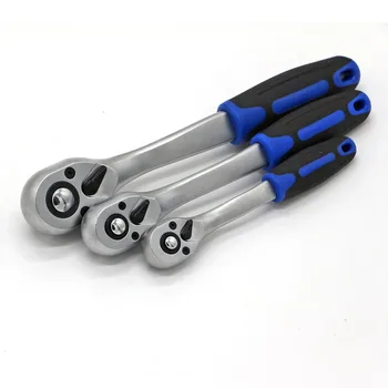 

1/4" 3/8" 1/2" Ratchet Wrench Quick Release Single-end Chrome Steel Wrench Plastic Handle Professional Repairing Tool