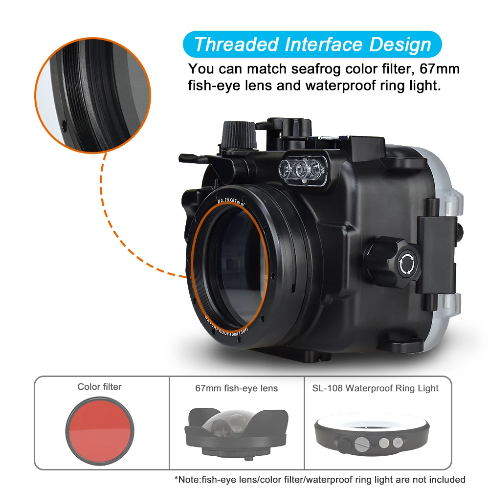 Водонепроницаемый чехол для камеры Canon EOS M6, для подводной съемки 40 м, непроницаемый защитный чехол для фотосъемки с разъемом 67 мм