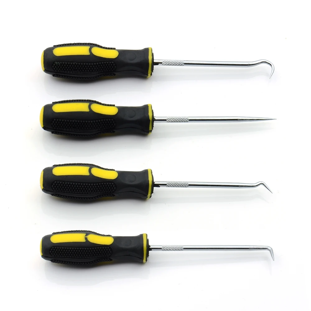 

4pcs Car Pick Hook Set O Ring Oil Seal Gasket Puller Remover Hand Tool for Auto Repair And Working Platform To Take Out