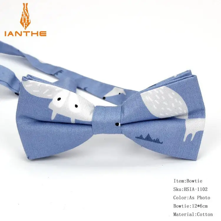 Мужской брендовый формальный винтажный галстук-бабочка в виде лисы из хлопка, галстук-бабочка, галстук-бабочка, смокинг, бабочка в виде слона, для вечеринок, с карманами - Цвет: IA1102