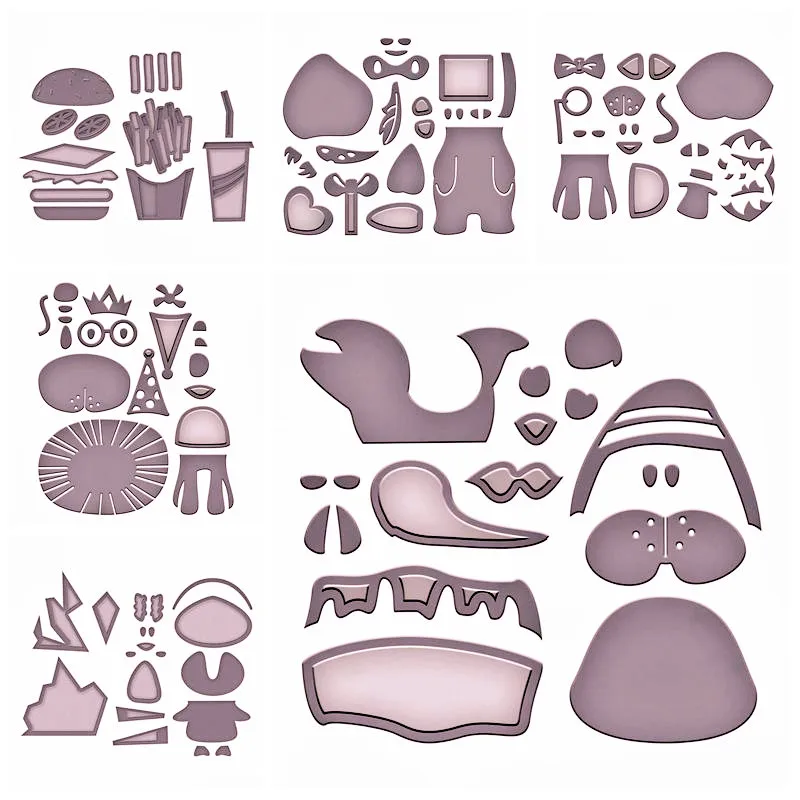 

Mixed Animal Fast Food Rectangle Frame DIY Cutting Dies Card Album Making Template Scrapbooking Crafts Embossing New Dies 2019