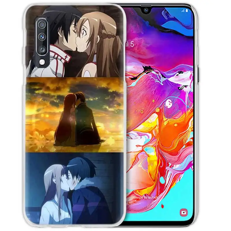 Обувь для вечеринки в Стиле косплей Sword Art Online(SAO), чехол для samsung Galaxy A50 A70 A20e A40 A30 A20 A10 A8 A6 плюс A9 A7 Прозрачный чехол для телефона из прочного поликарбоната с Coque