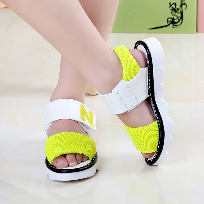 2017 NEW girls summer sandals children's flats shoes girl princess ...