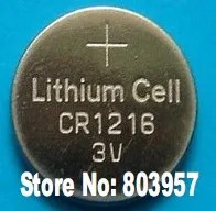 1000 шт./лот литиевая батарейка кнопочного типа 3 в сотовый Батарея CR1216