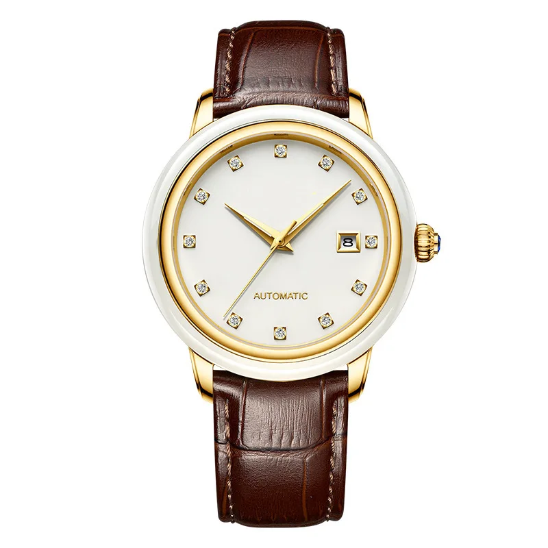 

strap the tourbillon automatic mechanical watch waterproof ancient hetian jade hot style lovers watch men and women