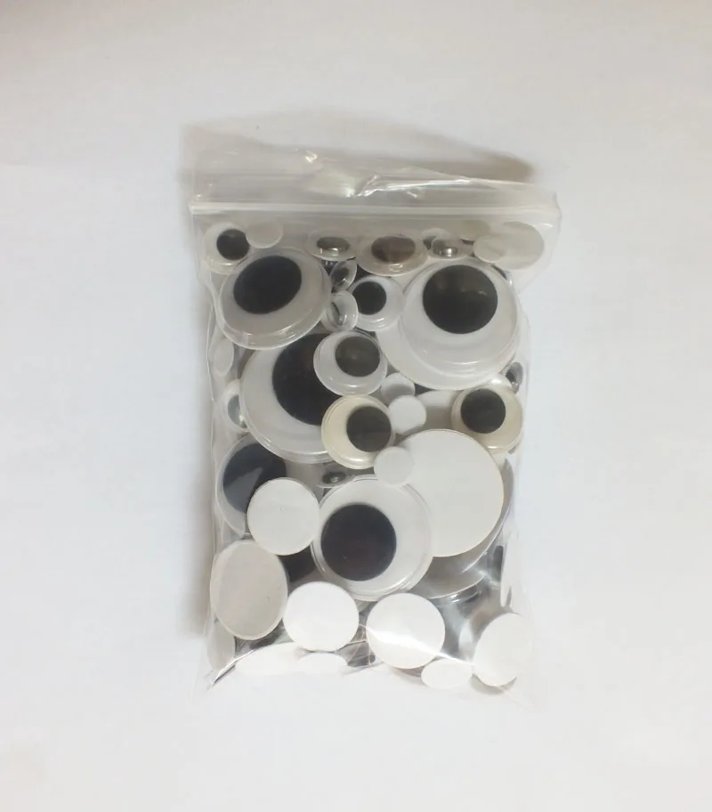 200pcs/pack Round Movable Plastic Doll Wiggly Wobbly Googly Eyes For Toy/Scrapbook Handmade DIY Crafts