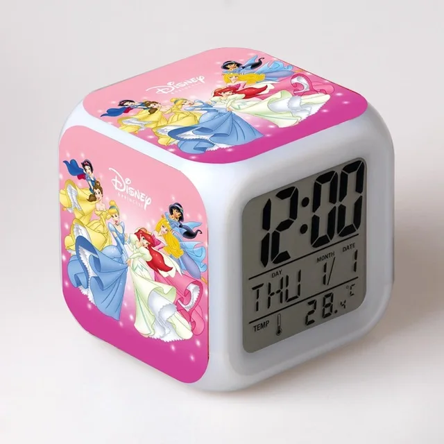 Светодиодный цветной светильник Белоснежка Принцесса цифровые будильники термометр reloj despertador Детские вечерние подарки для девочек рождественские игрушки - Цвет: Цвет: желтый