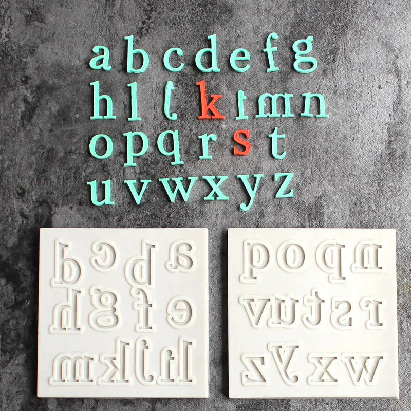 

English Letter Mold Fondant Silicone Decoration Tool Chocolate Mold Cake Gumpaste Mold, Sugarcraft, Kitchen Accessories