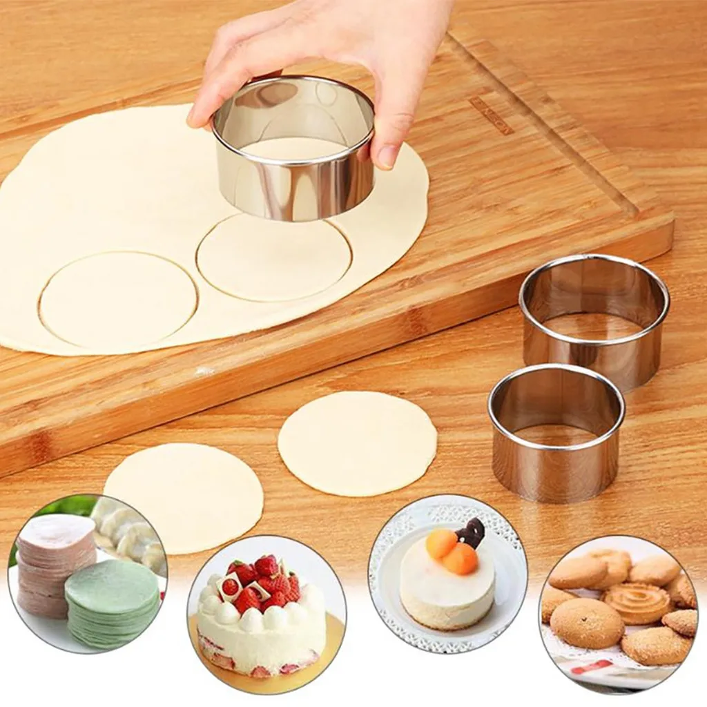 

6pcs Stainless Steel Dumpling Skin Maker Mold Round Dumpling Cutter