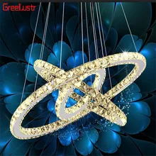 Роскошные 3 кольца хрустальные люстры из нержавеющей стали Led Mordern подвесной светильник домашний декор подвесной светильник Avize