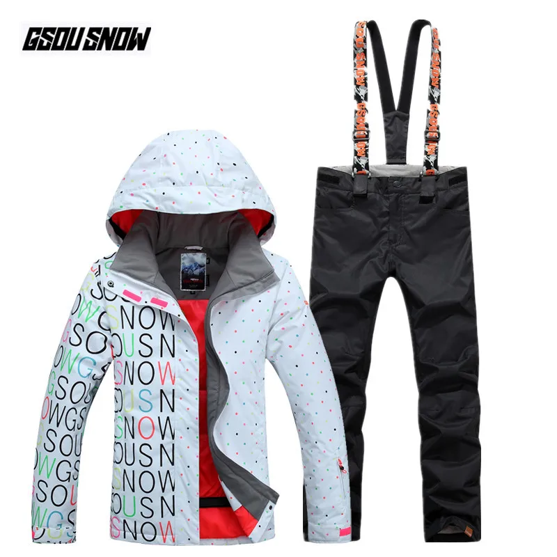 

GSOU SNOW Brand Skiing Suit Women Snowboarding Jacket Pants Ladies Ski Jackets Snowboard Pants Mountain Ski Suit Winter Skiwear