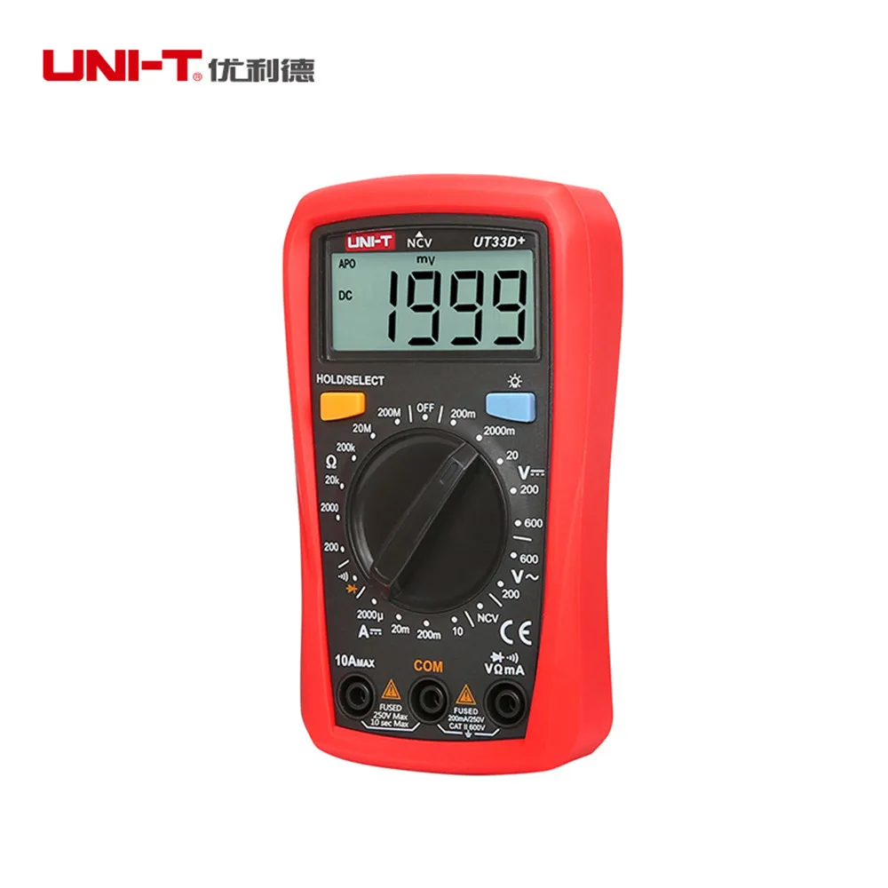 UNI-T UT33D+ Palm Размеры Цифровой мультиметр профессиональный электрические ручной Амперметр Multitester с подсветка, Удерживание данных