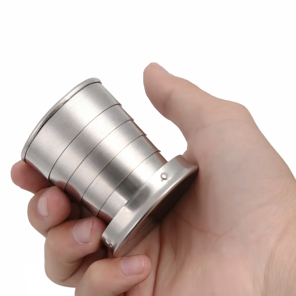 

Mini Glass Stainless Steel Portable Travel Folding Telescopic Outdoor Folded kettle Collapsible Water Beer Eco Friendly kettle