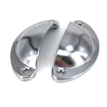 

20PCS Bright Silver Furniture Handle Cabinet Knob Jewelry Box Handle vintage chrome Plated Shell Knob Drawer Pull / 82x35mm