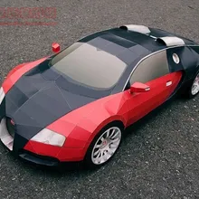 По форме спортивного автомобиля BugattiVeyron3d Бумажная модель Сделай Сам ручной работы