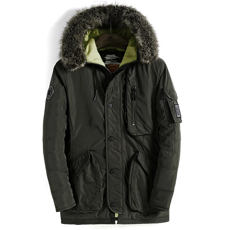 Бренд HALACOOD, модное мужское пальто в стиле милитари, мужская зимняя куртка, новая модная ветрозащитная Теплая мужская парка с капюшоном, зимнее пальто для мужчин