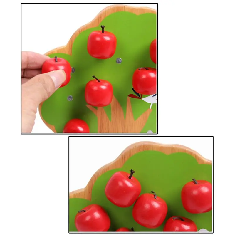 

Wooden math toys learning education educational Magnetic apple tree for children boys