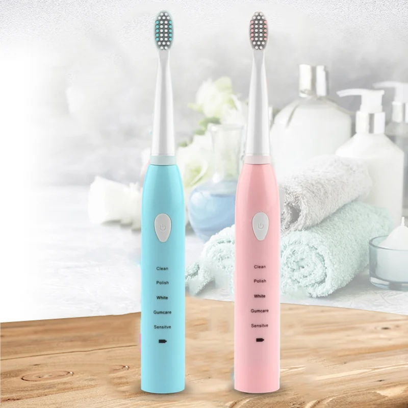 

Electric Toothbrush USB Charger Rechargeable Tooth Brush With 4 Replacement Heads