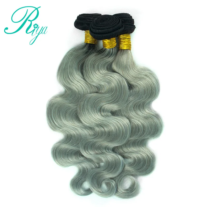 1B grey human hair bundles (6)