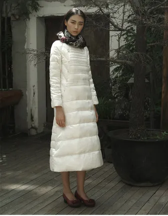 Cheap  2016 new hot winter Cold Warm woman Down jacket Parkas Coat Outerwear Silk long Slim Luxury plus size Loose 90% White duck down