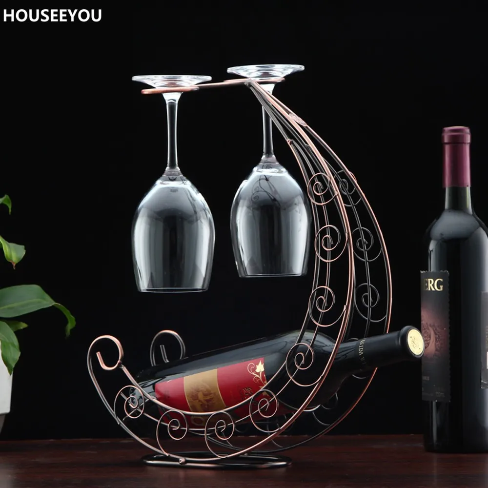 Creative Wine Rack Bottle Holder Wine Glasses Cup Drying Rack Hanger