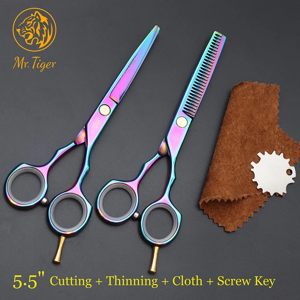 Горячие Профессиональные ножницы для волос 5,5 ножницы для стрижки волос Парикмахерские ножницы для парикмахерских ножниц Набор для парикмахера инструменты для стрижки - Цвет: 2 scissors