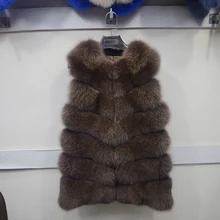 women real fox fur vest thick natural blue fox fur waistcoat blue gray luxury gilet long 70cm fur vest coat for lady outwear