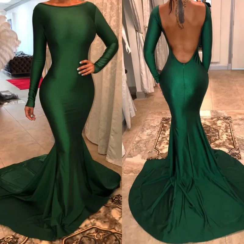 

Sexy Plus Size African Long Sleeve Mermaid Prom Evening Dresses Gown 2019 Long Party Gala Dress