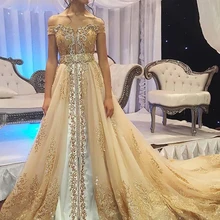 Платья для выпускного вечера цвета шампанского,, милое декольте, кружевные аппликации, расшитые бисером, с открытыми плечами, золотые вечерние платья, платья vestidos