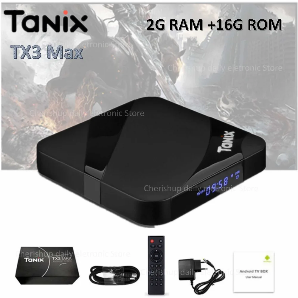 

Tanix TX3 Max Smart TV Box Android 7.1 Set-top Box HDMI 2.0 H.265 4K Media Player Amlogic S905W 2GB 16GB Bluetooth PK x96 mini