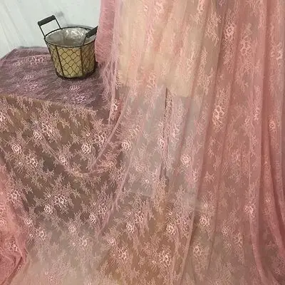 Skin pink 3 м/лот, 16 цветов, ширина 150 см, высокое качество, белый жаккард, ресницы, кружевная ткань, сделай сам, ремесло, свадебное платье, одежда, кружевные аксессуары - Цвет: Skin pink