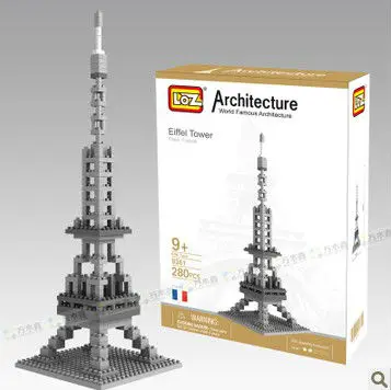 

LOZ280pcs 9361 Eiffel Tower France plastic model building blocks sets educational toys smallest bricks Christmas gift