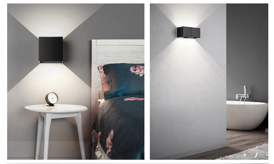 Up Down Lampada Led Wall Light Fixture Aluminum 7W Wall Lamp Sconce COB LED Wall Lamps For Loft Bathroom Bedroom Indoor Lighting (10)
