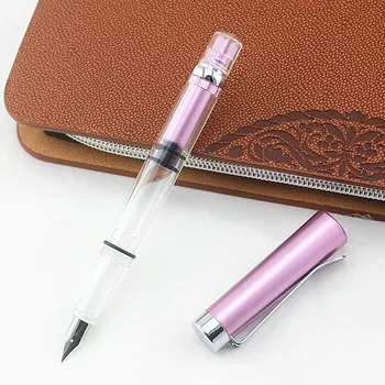 

Student Practise Calligraphy Plastic Transparent Fountain Pen F Nib 0.5mm Hooded Nib 0.38mm Color Ink Pens School Supplies