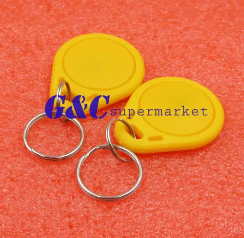 

5PCS Yellow RFID Sensor Proximity Card IC Key Tags Keyfobs Keychain 13.56MHz