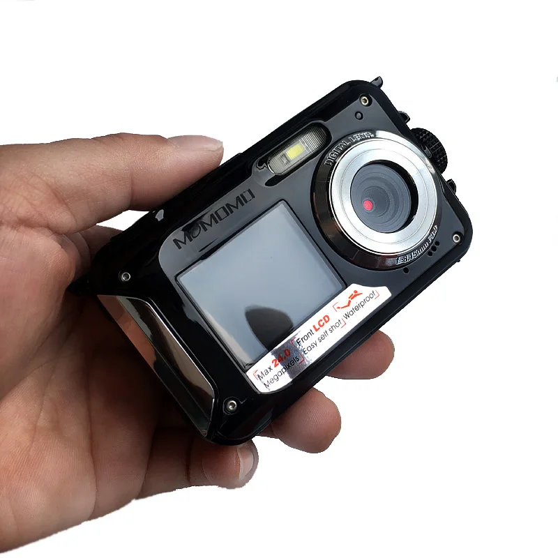 Водонепроницаемая цифровая камера с двойным экраном(задняя 2,7 дюйма+ передняя 1,8 дюйма) HD 1080P 16x Zoom Camcorder Cam DC998