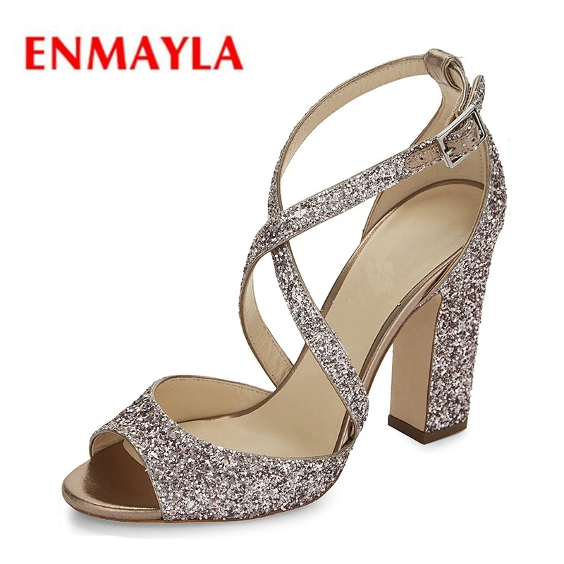 

ENMAYER Buckle Strap Casual Sandalias Mujer 2018 Gladiator Sandals Women Size 34-43 ZYL2380