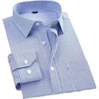 6XL синий/белый/черный рубашка Для мужчин Бизнес Повседневное футболки с длинными рукавами Классический Полосатый мужской социальной Мужская классическая рубашка camisa masculina