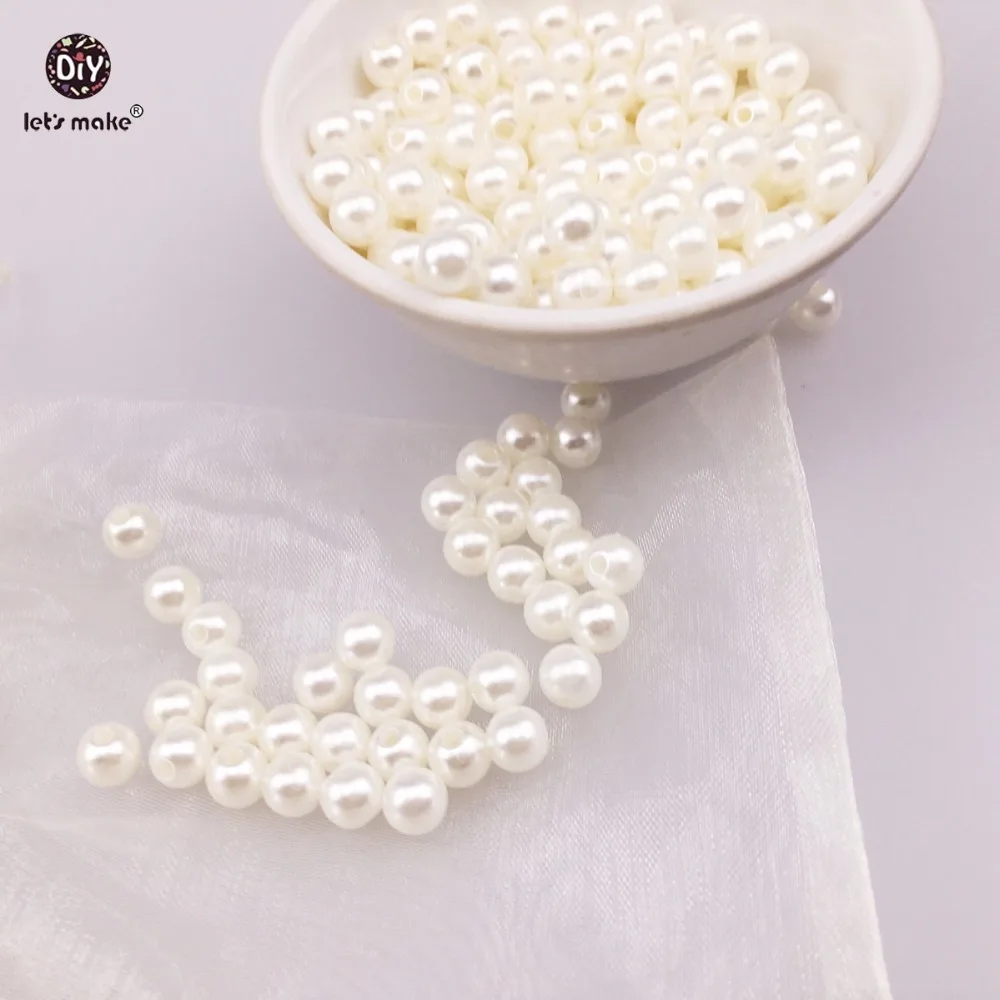 

Let's make Baby Pacifier Clips DIY Imitation Pearl Round Beads 10mm 100pcs Fit DIY Bracelet Making Jewelry Necklace Baby Teether