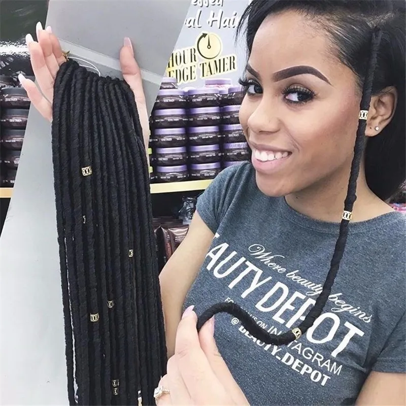 Горячие продажи Синтетических Волос Мягкий DreadLock Афро Твист Оплетка Волокна 24