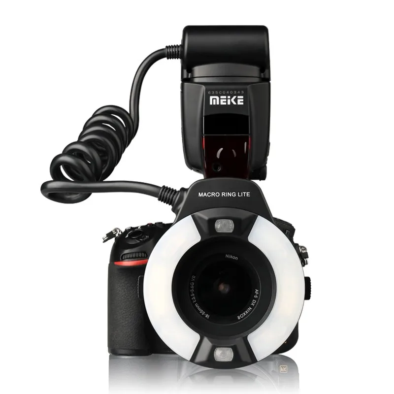 Flash para Câmera D600 com Led Meike I-ttl Macro Ring Nikon D850 D7500 D810 D80 D800 D90 d5 d4 Lâmpada Auxiliar af Mk-14ext