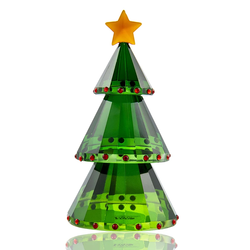 H& D зеленые стеклянные кристаллы Рождественская елка Праздничная Статуэтка с подарочной коробкой ручной работы коллекционный подарок для Рождества