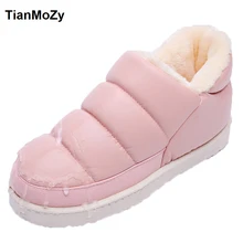2016 new winter shoes women unisex pu leather snow boots women flats waterproof boots warm ankle boots fashion shoes women